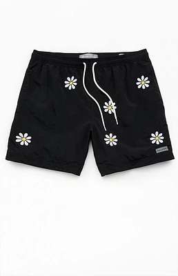 Pacsun Daisy Embroidered 6.5" Swim Trunks