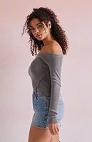 Beverly and Beck Daryn Asymmetrical Button Sweater