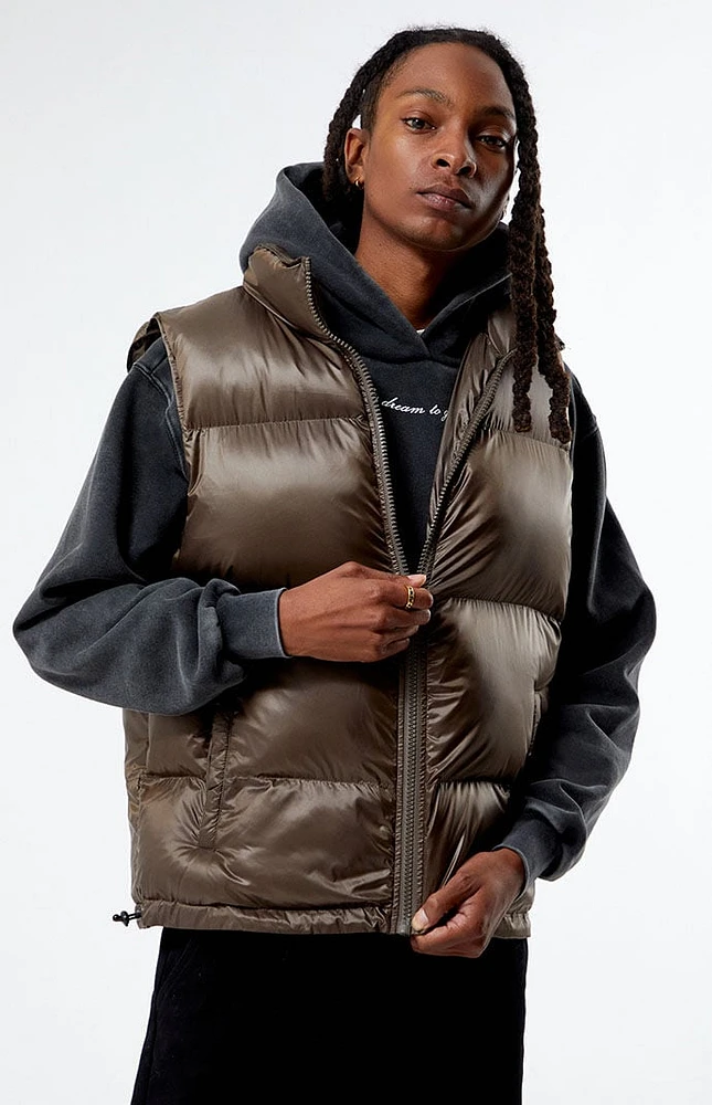 PacSun Brown Puffer Vest