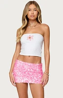 Edikted Luli Beaded Flower Tube Top