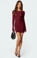 Edikted Lace Up Mesh Mini Dress