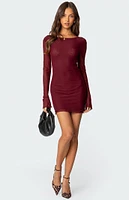 Edikted Lace Up Mesh Mini Dress