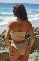 Pacsun Tan Orla Tie Front Tank Bikini Top