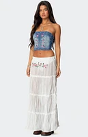 Edikted Tula Embroidered Denim Corset