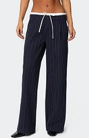 Edikted Pinstripe Peekaboo Drawstring Pants