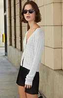 John Galt Silver Shannon Pointelle Cardigan