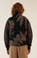 Pacsun Black Sherpa Print Vest