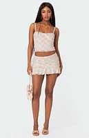 Edikted Maria Lace Ruffled Mini Skirt