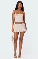 Edikted Maria Lace Ruffled Mini Skirt