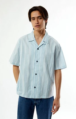 Pacsun Blue Striped Oversized Camp Shirt