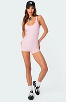 Drea Open Back Ribbed Romper