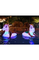 PoolCandy Inflatable 42" Illuminated LED Unicorn Jumbo Pool Tube