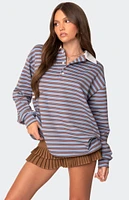 Edikted Stripey Oversized Collared Shirt