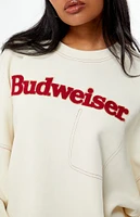 Budweiser By PacSun Simple Stitch Pocket Crew Neck Sweatshirt