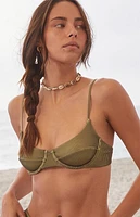Thrills Alba Ribbed Underwire Bralette Bikini Top