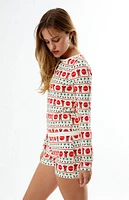 Coca Cola By PacSun Holiday Henley Long Sleeve Top