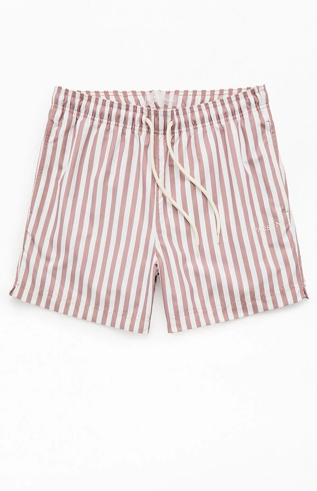 PacSun Caribou Striped 4.5" Swim Trunks