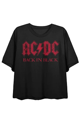 ACDC Back Black Cropped T-Shirt