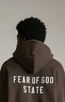 Fear of God Essentials Brown Heavy Fleece University Full Zip Hoodie