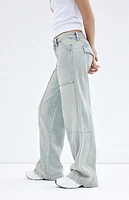 Pacsun Casey Light Indigo Low Rise Baggy Cargo Jeans