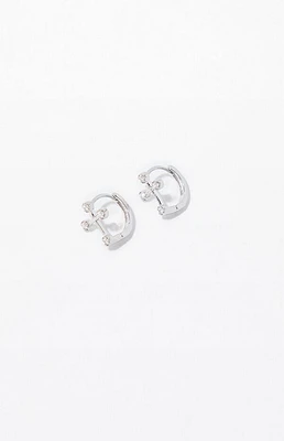 Pacsun Silver Cross Huggie Hoop Earrings