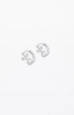 PacSun Silver Cross Huggie Hoop Earrings