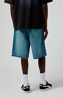 Pacsun Blue Tinted Extreme Baggy Denim Shorts