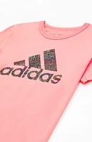 adidas Kids Pink Logo T-Shirt