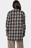 Edikted Plaid Flannel Button Up Shirt