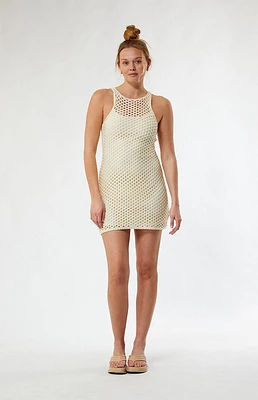 Balmy Crochet Knit Mini Dress