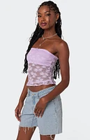 Edikted Ballet Sheer Lace Tube Top