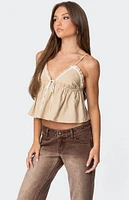 Edikted Claire Linen Look Babydoll Top