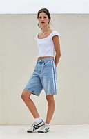 PacSun Light Indigo Side Stripe Baggy Jorts