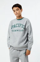 PacSun Kids Heather Grey Pacific Sunwear Crew Neck Sweatshirt