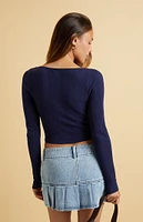 Beverly and Beck Zinnia Long Sleeve Pointelle Sweater