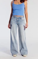 Pacsun Casey Butterfly Applique Low Rise Baggy Jeans