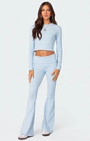 Edikted Coffee Break Ribbed Long Sleeve Top