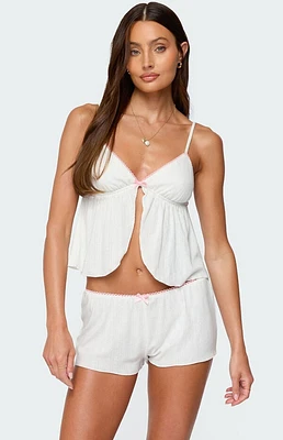 Edikted Linny Split Front Pointelle Top