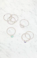 LA Hearts 7 Pack Etched Rings