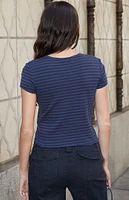 John Galt Blue & Navy Striped Ashlyn T-Shirt