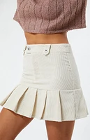 Corduroy Pleated Mini Skirt
