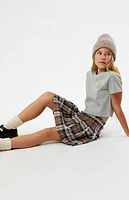 Pacsun Kids Plaid Ponte Mini Skort