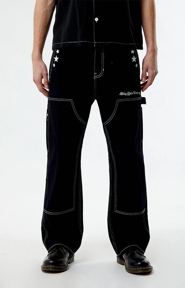 FORD Embroidered Star Double Knee Jeans