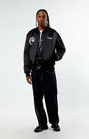 Pacsun Underground Records Satin Bomber Jacket