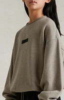 Kids Fear of God Essentials Heather Grey Crew Neck Sweatshirt