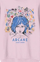 Arcane League Of Legends Powder Doodle Art Crew Neck Sweatshirt