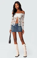 Odessa Split Front Sheer Lace Top