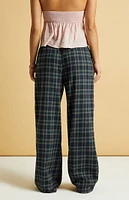 Beverly and Beck Green Flannel Boxer Pajama Pants