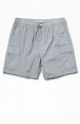 Gray Nylon Cargo Shorts