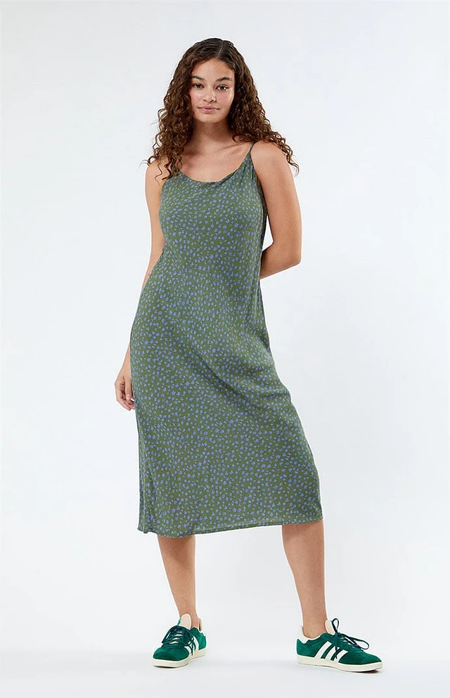 green emerald velvet dress Rvca Dylan Mini Halter Dress main image 1